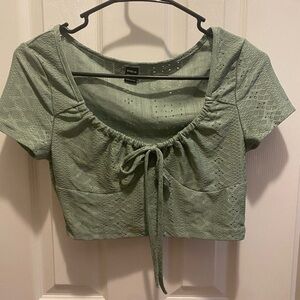 SHEIN Sage Green Lace Blouse